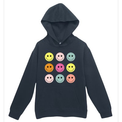 Retro Happy Face Checkered Pattern Urban Pullover Hoodie