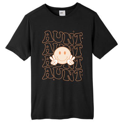 Retro Happy Face Aunt Groovy Smile Face Funny Auntie Tall Fusion ChromaSoft Performance T-Shirt