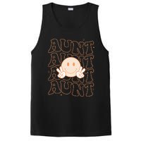 Retro Happy Face Aunt Groovy Smile Face Funny Auntie PosiCharge Competitor Tank