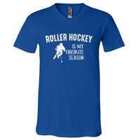 Roller Hockey Favorite Season Vintage Gift V-Neck T-Shirt