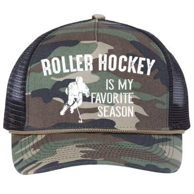 Roller Hockey Favorite Season Vintage Gift Retro Rope Trucker Hat Cap