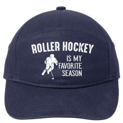 Roller Hockey Favorite Season Vintage Gift 7-Panel Snapback Hat