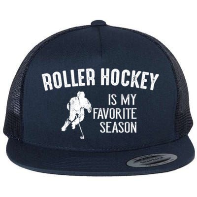 Roller Hockey Favorite Season Vintage Gift Flat Bill Trucker Hat