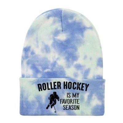 Roller Hockey Favorite Season Vintage Gift Tie Dye 12in Knit Beanie