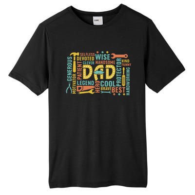 Retro Happy FatherS Day Dad Tools Best Dad Ever Tall Fusion ChromaSoft Performance T-Shirt