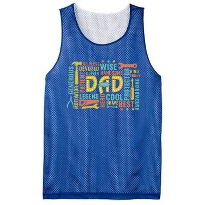 Retro Happy FatherS Day Dad Tools Best Dad Ever Mesh Reversible Basketball Jersey Tank