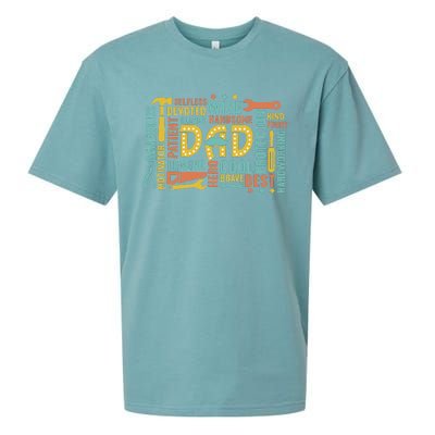 Retro Happy FatherS Day Dad Tools Best Dad Ever Sueded Cloud Jersey T-Shirt