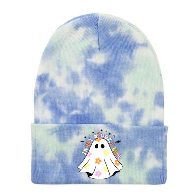 Retro Halloween Funny Ghost In My Spooky Era Spooky Season Gift Tie Dye 12in Knit Beanie