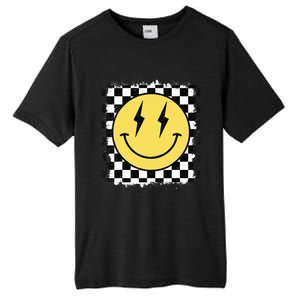 Retro Happy Face Checkered Pattern Smile Face Trendy Tall Fusion ChromaSoft Performance T-Shirt