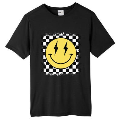 Retro Happy Face Checkered Pattern Smile Face Trendy Tall Fusion ChromaSoft Performance T-Shirt