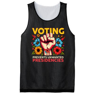 Retro Hand Fist Voting Prevents Unwanted Presidencies Flower Mesh Reversible Basketball Jersey Tank