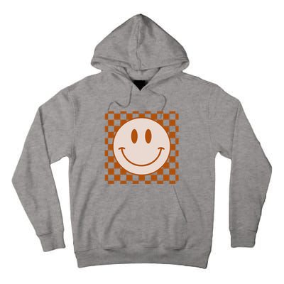 Retro Happy Face Checkered Pattern Smile Face Trendy Tall Hoodie