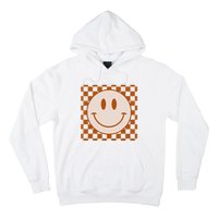 Retro Happy Face Checkered Pattern Smile Face Trendy Hoodie