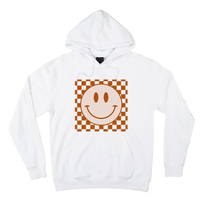 Retro Happy Face Checkered Pattern Smile Face Trendy Hoodie