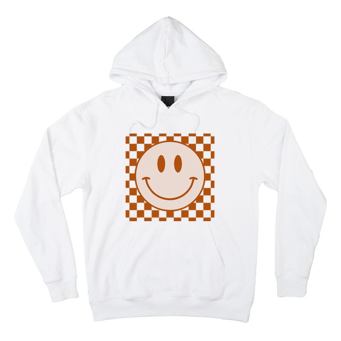 Retro Happy Face Checkered Pattern Smile Face Trendy Hoodie