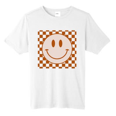 Retro Happy Face Checkered Pattern Smile Face Trendy Tall Fusion ChromaSoft Performance T-Shirt