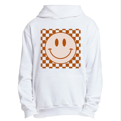 Retro Happy Face Checkered Pattern Smile Face Trendy Urban Pullover Hoodie