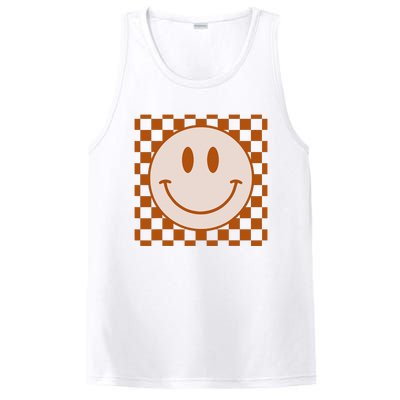 Retro Happy Face Checkered Pattern Smile Face Trendy PosiCharge Competitor Tank