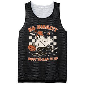 Retro Halloween Ghost No Diggity Bout To Bag It Up Mesh Reversible Basketball Jersey Tank