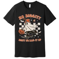 Retro Halloween Ghost No Diggity Bout To Bag It Up Premium T-Shirt