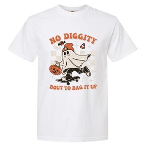 Retro Halloween Ghost No Diggity Bout To Bag It Up Garment-Dyed Heavyweight T-Shirt