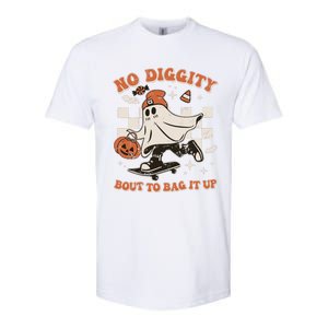 Retro Halloween Ghost No Diggity Bout To Bag It Up Softstyle CVC T-Shirt