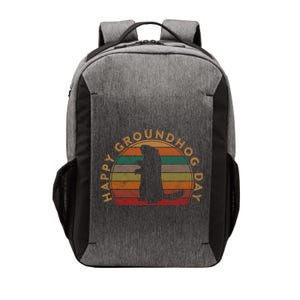 Retro Happy Groundhog Day Sunset Gift Ground Hog Silhouette Great Gift Vector Backpack