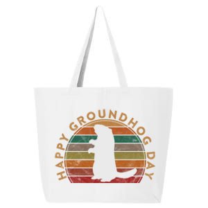 Retro Happy Groundhog Day Sunset Gift Ground Hog Silhouette Great Gift 25L Jumbo Tote