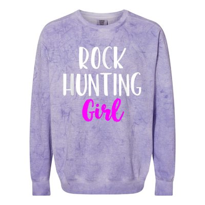 Rock Hunting Girl Women Hunter Collector Geologist Colorblast Crewneck Sweatshirt