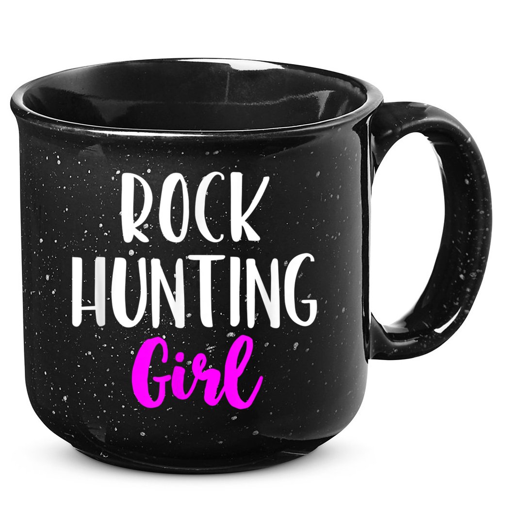 Rock Hunting Girl Women Hunter Collector Geologist 15oz Campfire Ceramic Mug