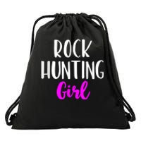 Rock Hunting Girl Women Hunter Collector Geologist Drawstring Bag