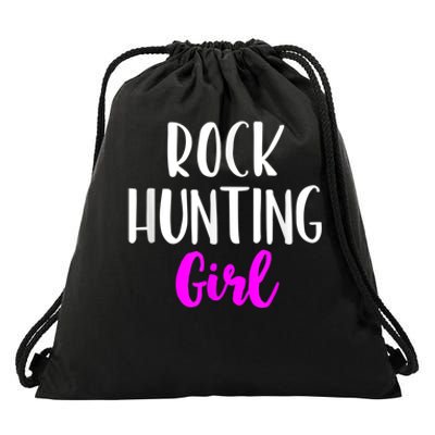 Rock Hunting Girl Women Hunter Collector Geologist Drawstring Bag