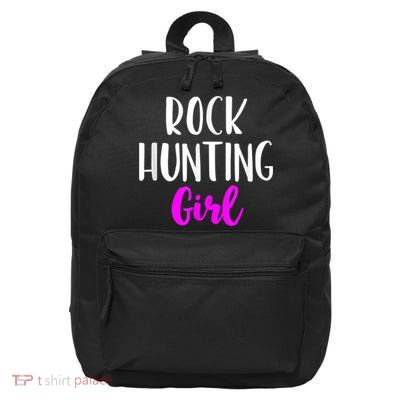 Rock Hunting Girl Women Hunter Collector Geologist 16 in Basic Backpack