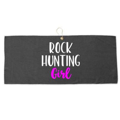 Rock Hunting Girl Women Hunter Collector Geologist Large Microfiber Waffle Golf Towel