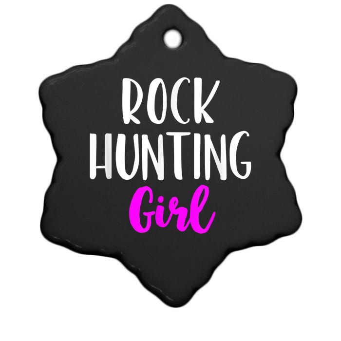 Rock Hunting Girl Women Hunter Collector Geologist Ceramic Star Ornament