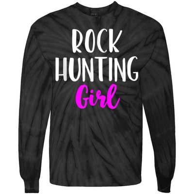 Rock Hunting Girl Women Hunter Collector Geologist Tie-Dye Long Sleeve Shirt