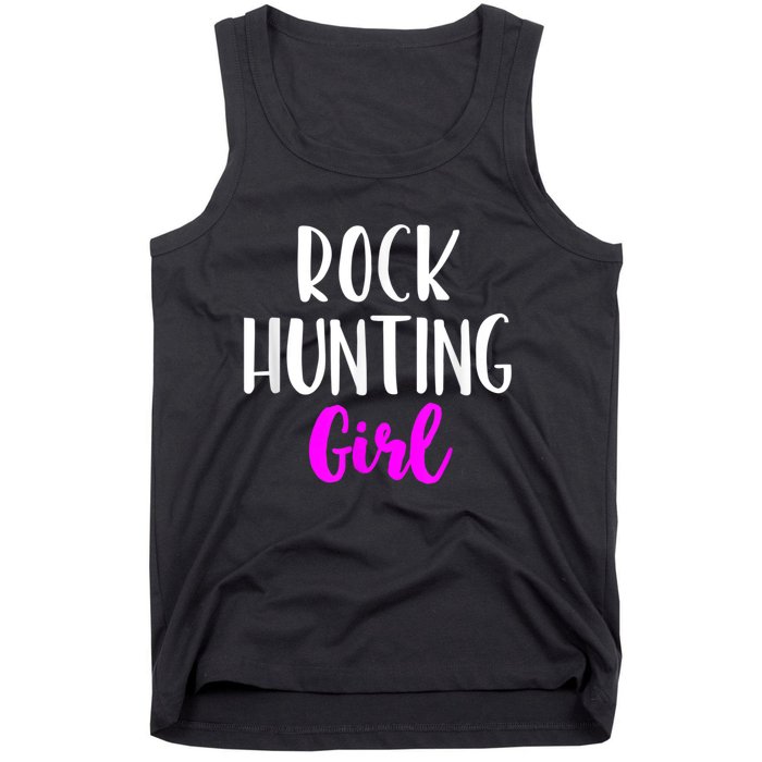 Rock Hunting Girl Women Hunter Collector Geologist Tank Top