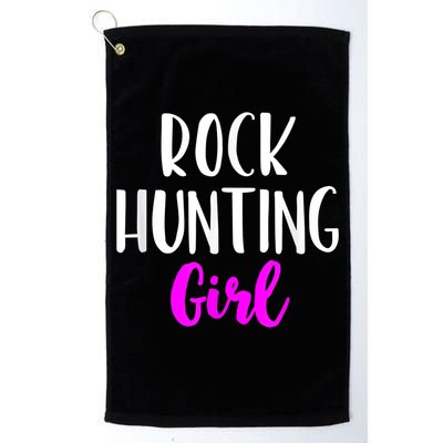 Rock Hunting Girl Women Hunter Collector Geologist Golf Towel