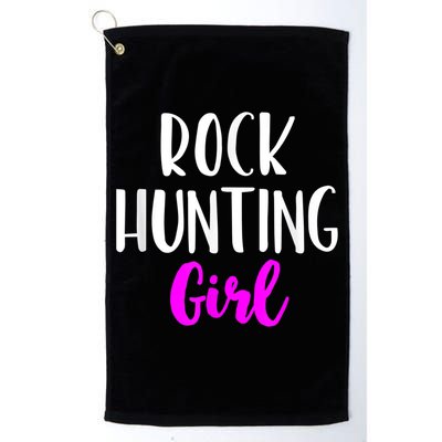 Rock Hunting Girl Women Hunter Collector Geologist Platinum Collection Golf Towel