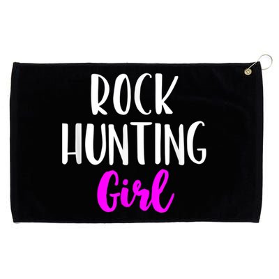 Rock Hunting Girl Women Hunter Collector Geologist Grommeted Golf Towel