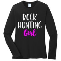 Rock Hunting Girl Women Hunter Collector Geologist Ladies Long Sleeve Shirt