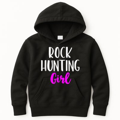 Rock Hunting Girl Women Hunter Collector Geologist Kids Hoodie