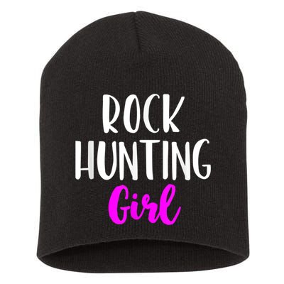 Rock Hunting Girl Women Hunter Collector Geologist Short Acrylic Beanie