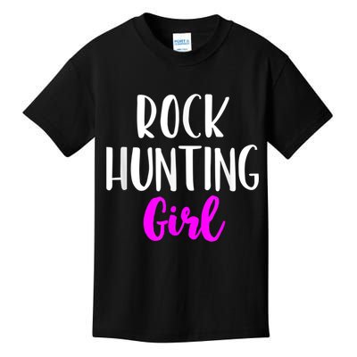 Rock Hunting Girl Women Hunter Collector Geologist Kids T-Shirt