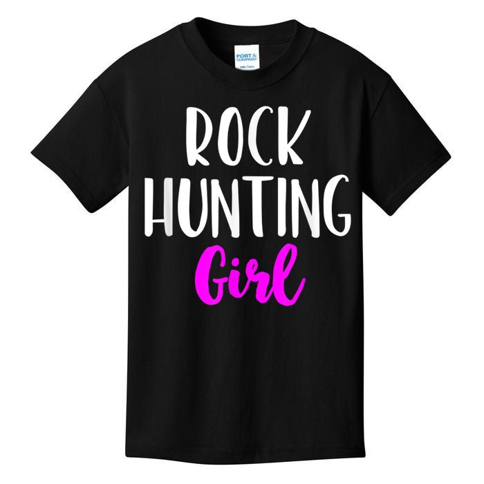 Rock Hunting Girl Women Hunter Collector Geologist Kids T-Shirt