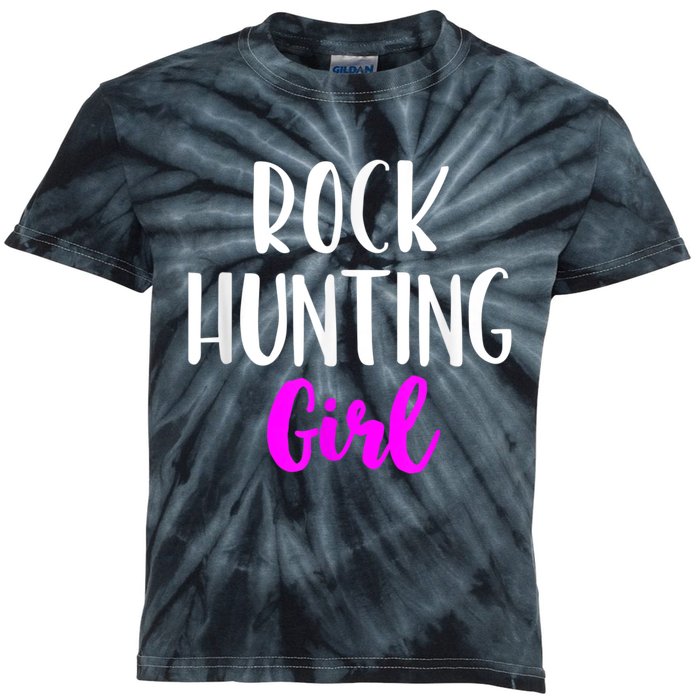 Rock Hunting Girl Women Hunter Collector Geologist Kids Tie-Dye T-Shirt