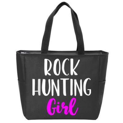 Rock Hunting Girl Women Hunter Collector Geologist Zip Tote Bag