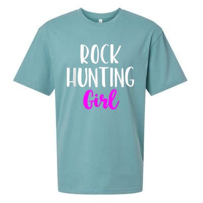 Rock Hunting Girl Women Hunter Collector Geologist Sueded Cloud Jersey T-Shirt