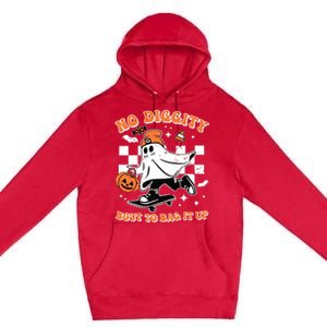 Retro Halloween Ghost No Diggity Bout To Bag It Up Premium Pullover Hoodie