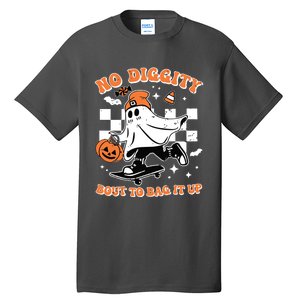 Retro Halloween Ghost No Diggity Bout To Bag It Up Tall T-Shirt